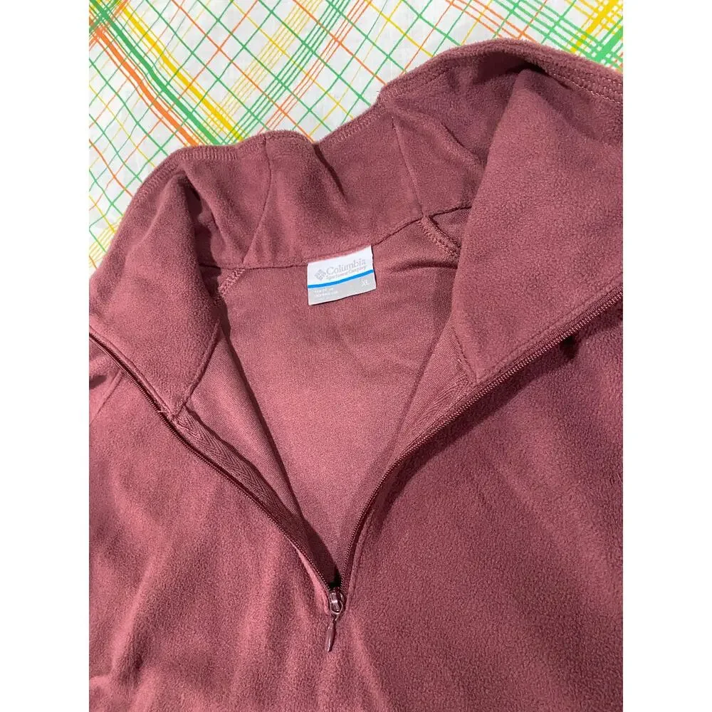 Columbia XL Burgundy Long Sleeve Fleece Shirt